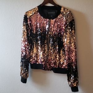 Sequin bomber jacket
